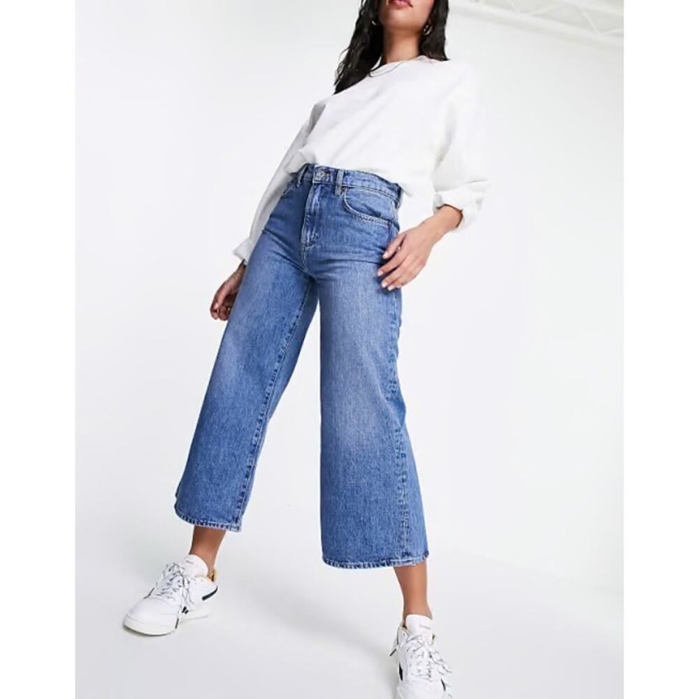 NWT- French Connection Denim Culotte Wide Leg Crop Sz: 10 & 12 Ret$220‎